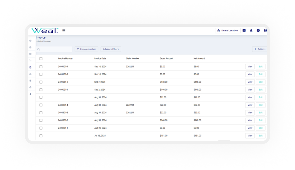 WealMD application dashboard preview.